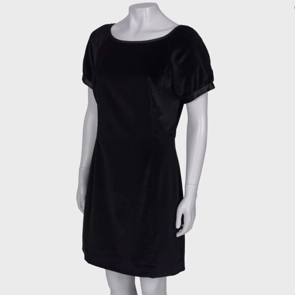 Rachel Zoe Black Velvet Lace-Back Puff Sleeve Mini Dress Black Size 8 NWT - Picture 1 of 12